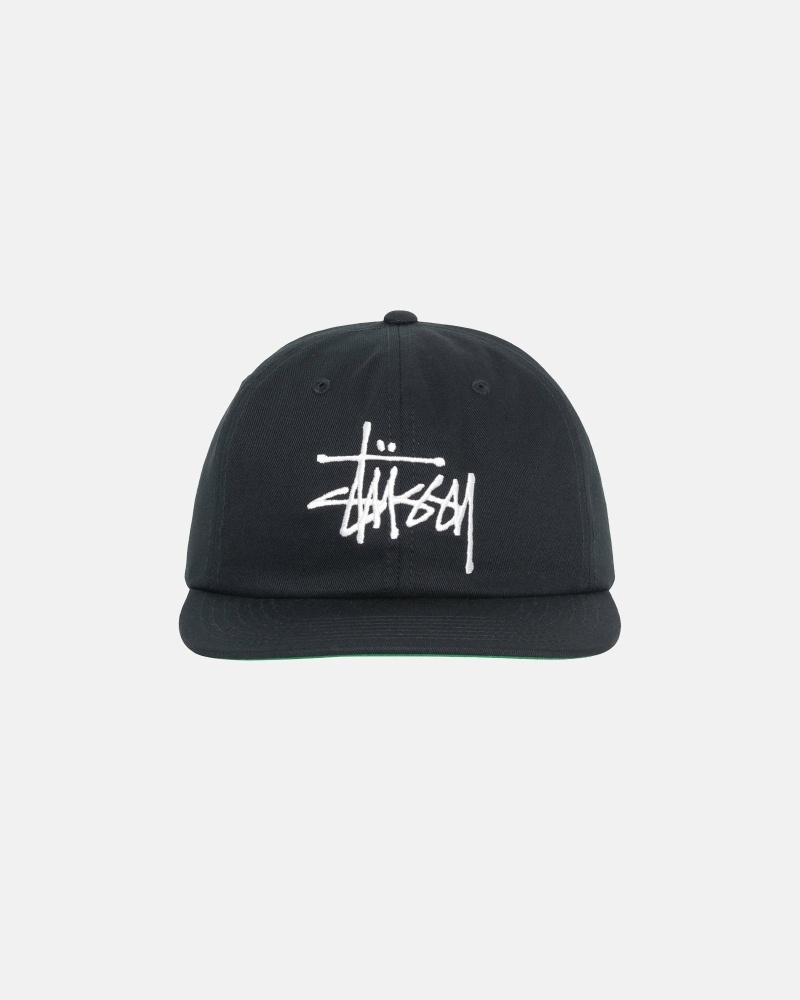 Stüssy Basic Strapback Kappen Herren Schwarz | RSJXO-5124