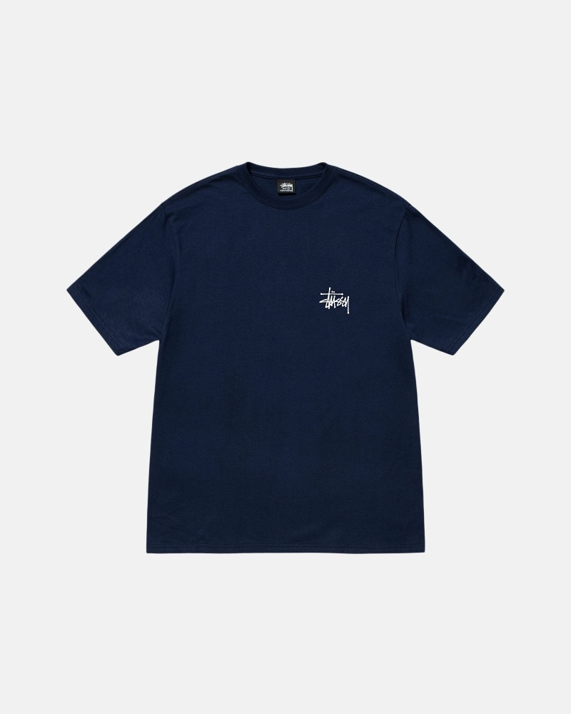 Stüssy Basic T-shirts Herren Navy | KCJEL-0238