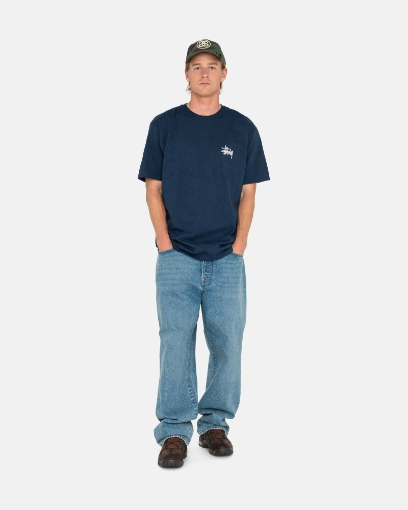 Stüssy Basic T-shirts Herren Navy | KCJEL-0238