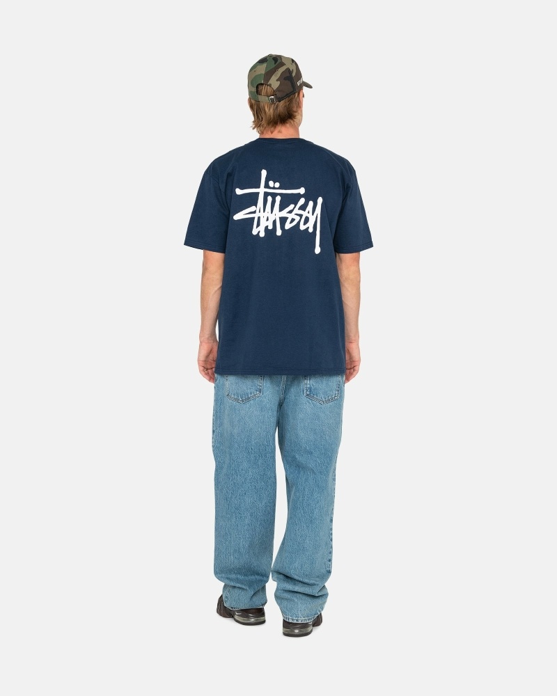 Stüssy Basic T-shirts Herren Navy | KCJEL-0238