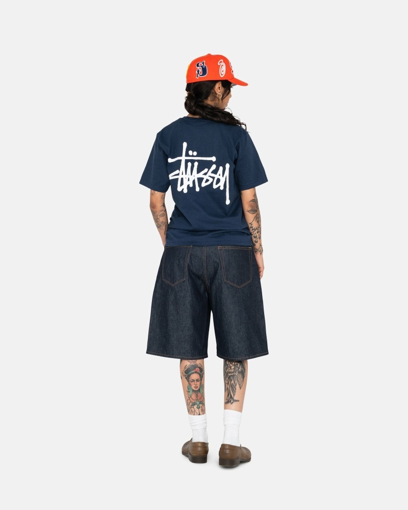 Stüssy Basic T-shirts Herren Navy | KCJEL-0238