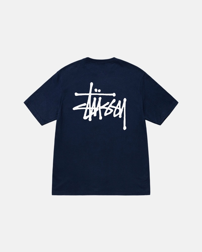 Stüssy Basic T-shirts Herren Navy | KCJEL-0238