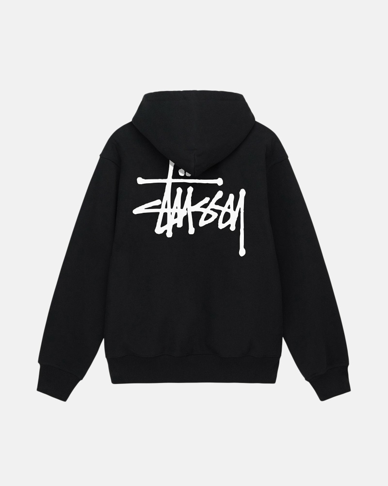 Stüssy Basic Zip Hoodie Herren Schwarz | CBTGK-2935