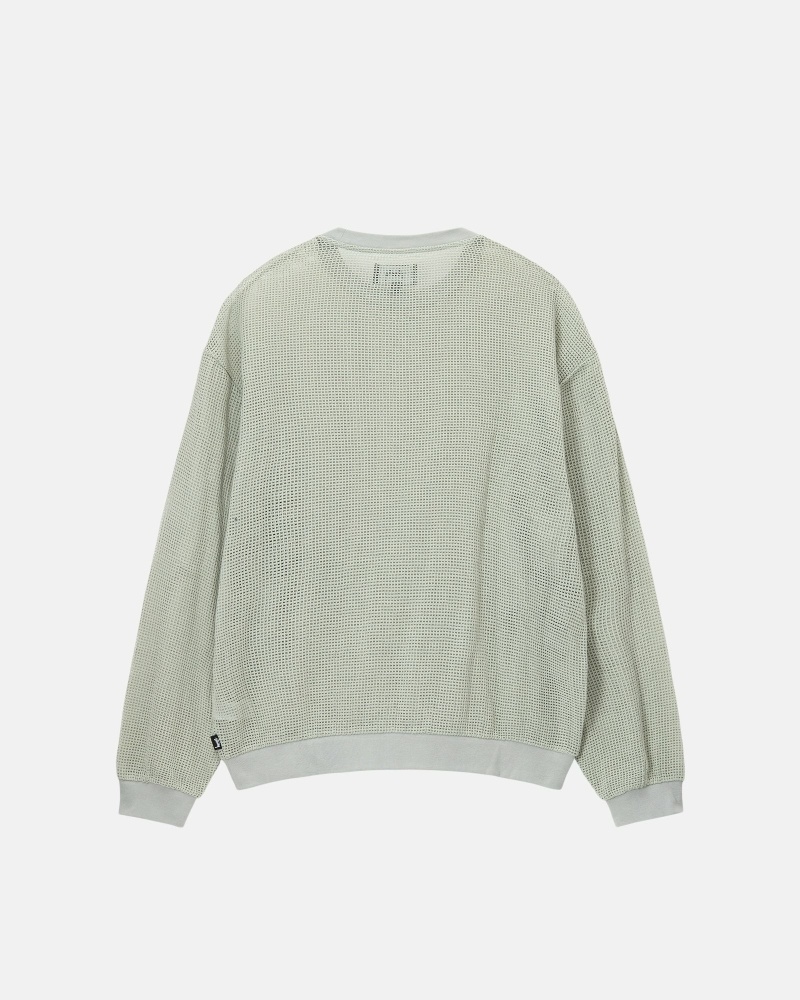 Stüssy Baumwoll Mesh LS Crew Oberteile Herren Beige | YFQDJ-8645