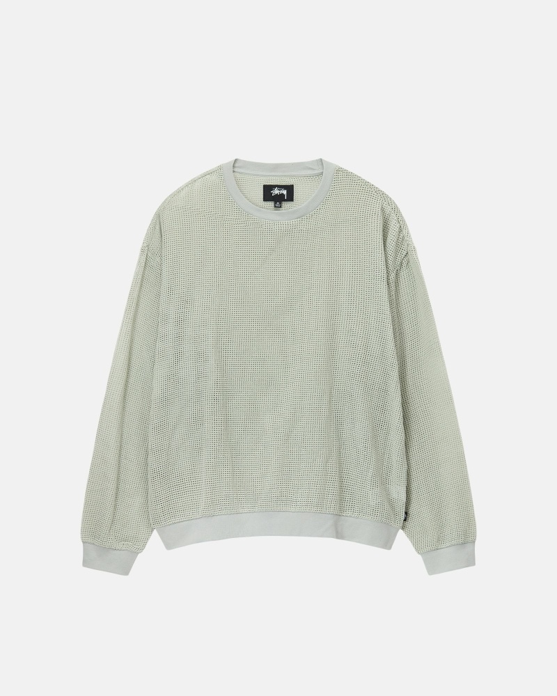 Stüssy Baumwoll Mesh LS Crew Oberteile Herren Beige | YFQDJ-8645