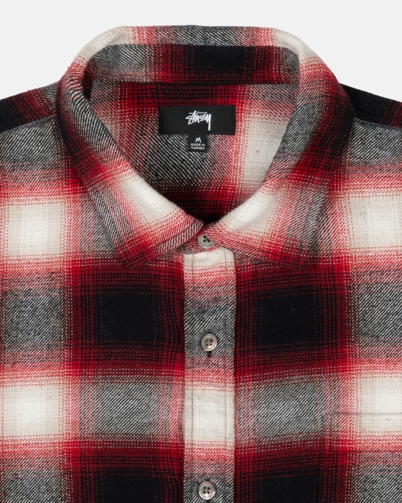 Stüssy Bay Plaid Oberteile Herren Rot | HUYQT-2891