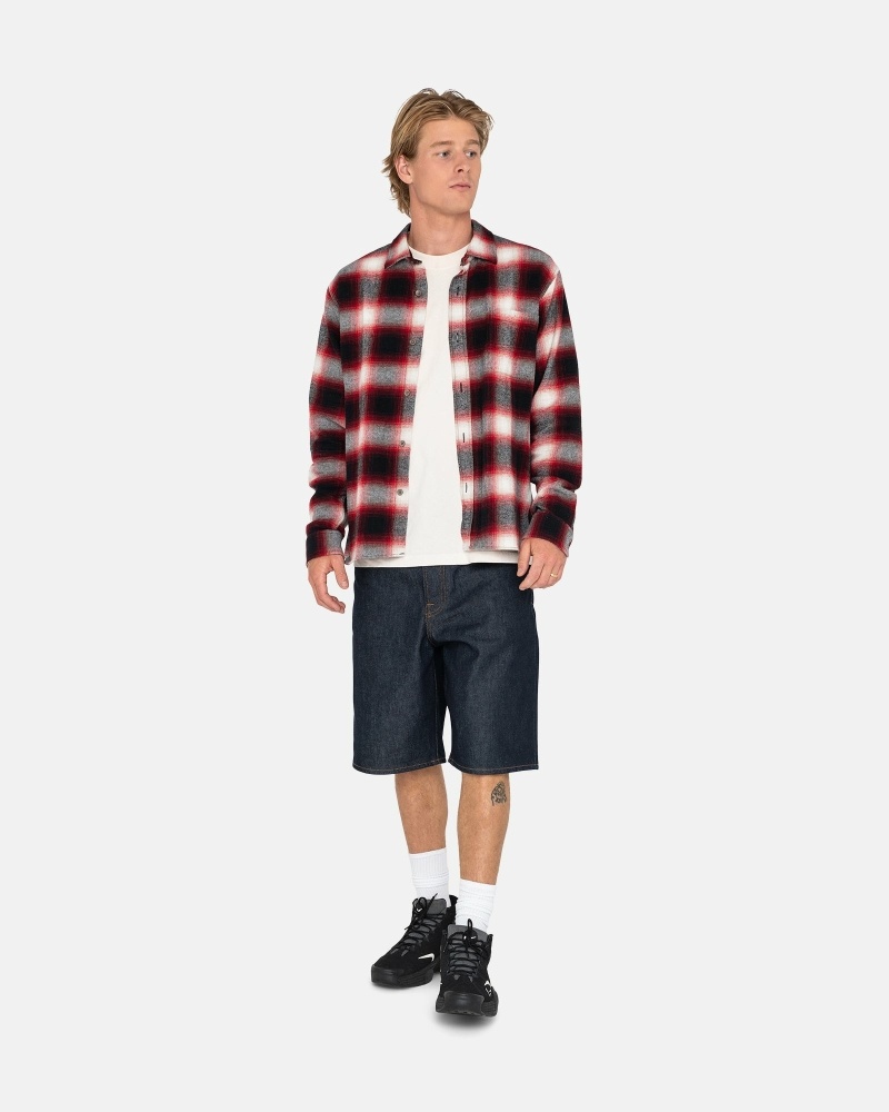 Stüssy Bay Plaid Oberteile Herren Rot | HUYQT-2891