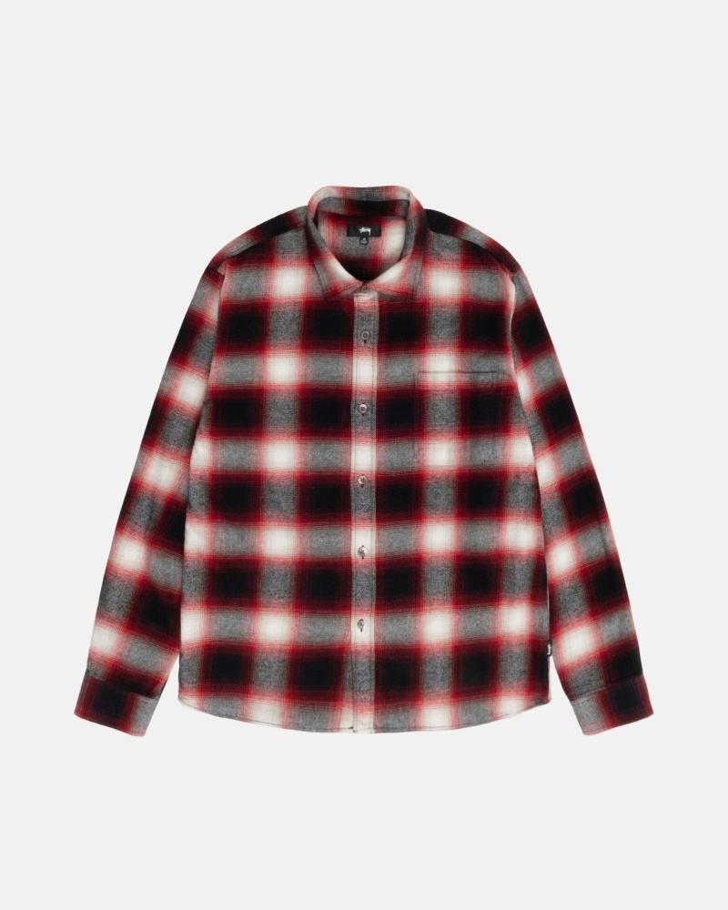 Stüssy Bay Plaid Oberteile Herren Rot | HUYQT-2891