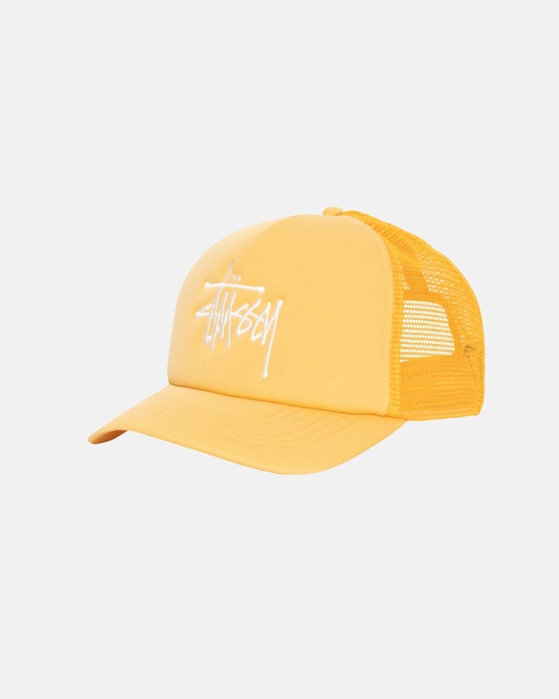 Stüssy Big Basic Trucker Kappen Herren Gold | TKQRF-0489