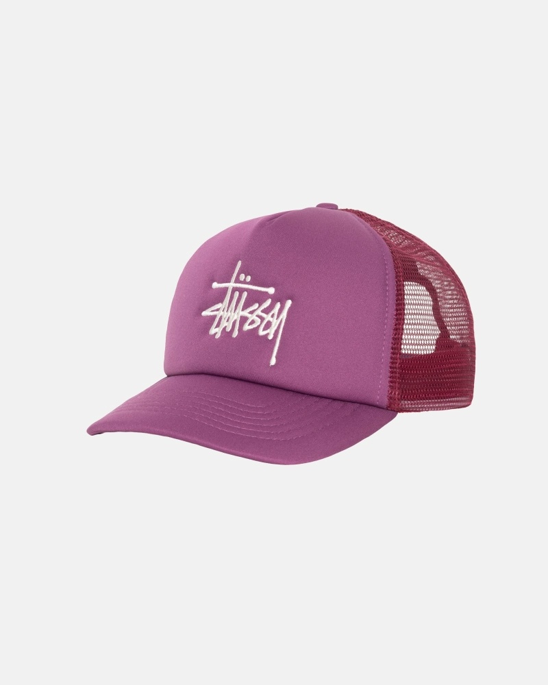 Stüssy Big Basic Trucker Kappen Herren Lila | SLMPD-1276