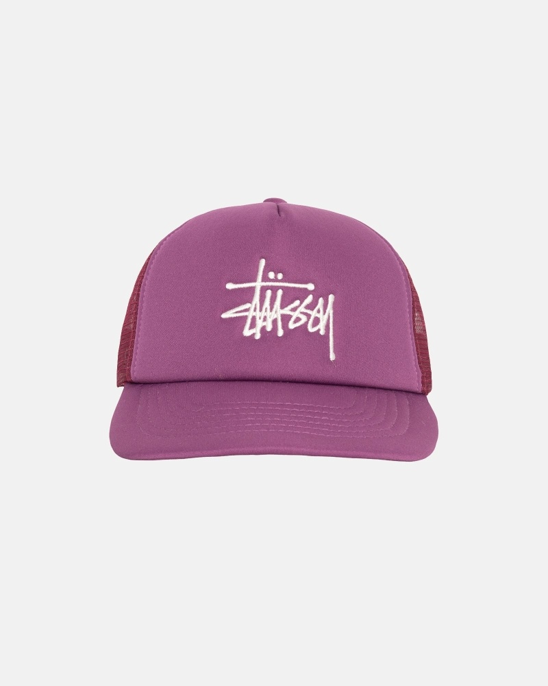 Stüssy Big Basic Trucker Kappen Herren Lila | SLMPD-1276