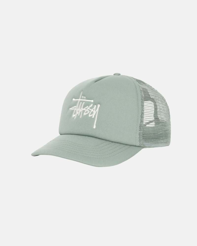 Stüssy Big Basic Trucker Kappen Herren Olivgrün | KDBZW-1508