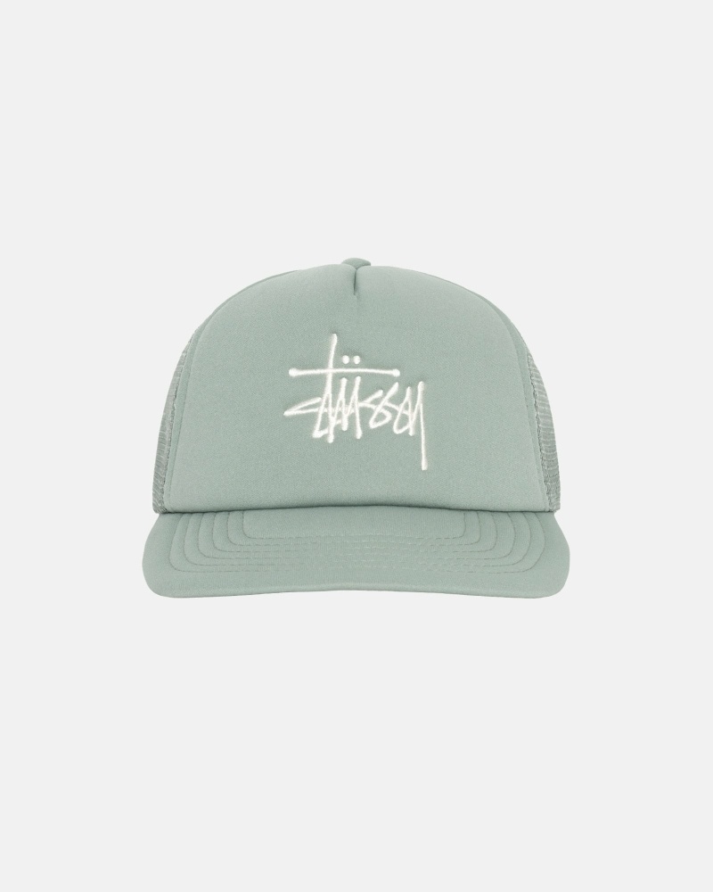 Stüssy Big Basic Trucker Kappen Herren Olivgrün | KDBZW-1508