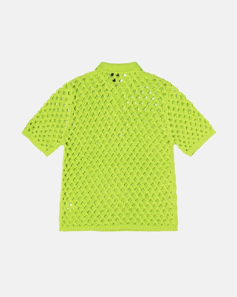 Stüssy Big Mesh Polo Pullover Herren Hellgrün | PQLUS-4789