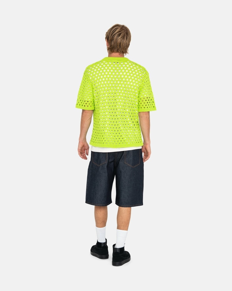 Stüssy Big Mesh Polo Pullover Herren Hellgrün | PQLUS-4789