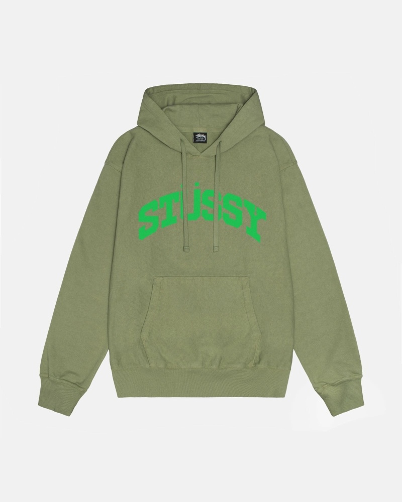 Stüssy Block Sport Pigment Dyed Hoodie Herren Beige | ZNGFE-2714