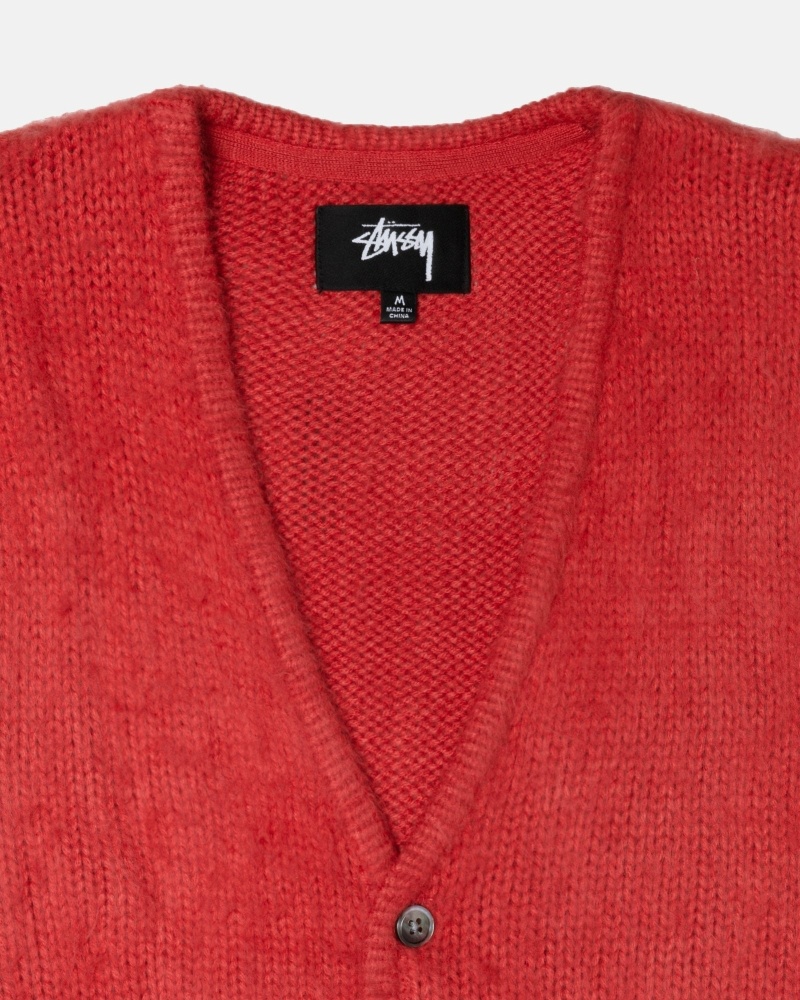 Stüssy Brushed Cardigan Pullover Herren Grün | WVGJR-9018