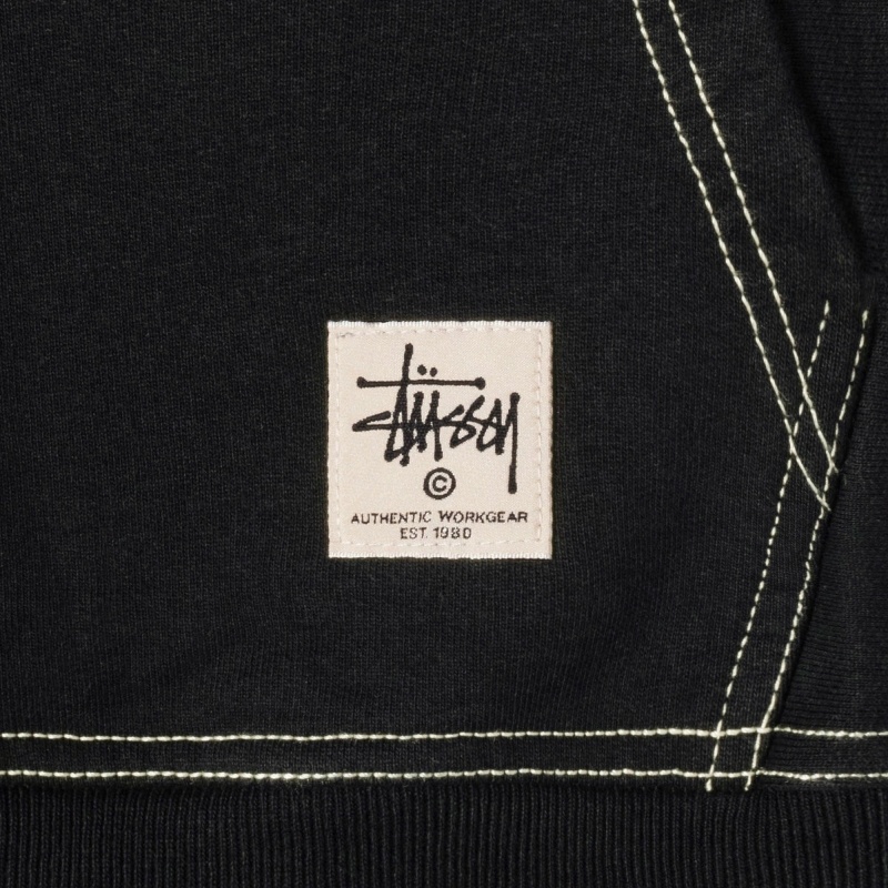 Stüssy Contrast Stitch Label Hoodie Herren Rosa | XPYNC-4370