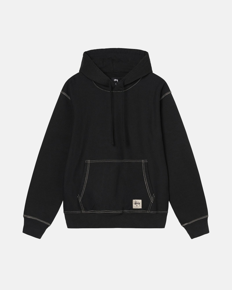 Stüssy Contrast Stitch Label Hoodie Herren Rosa | XPYNC-4370