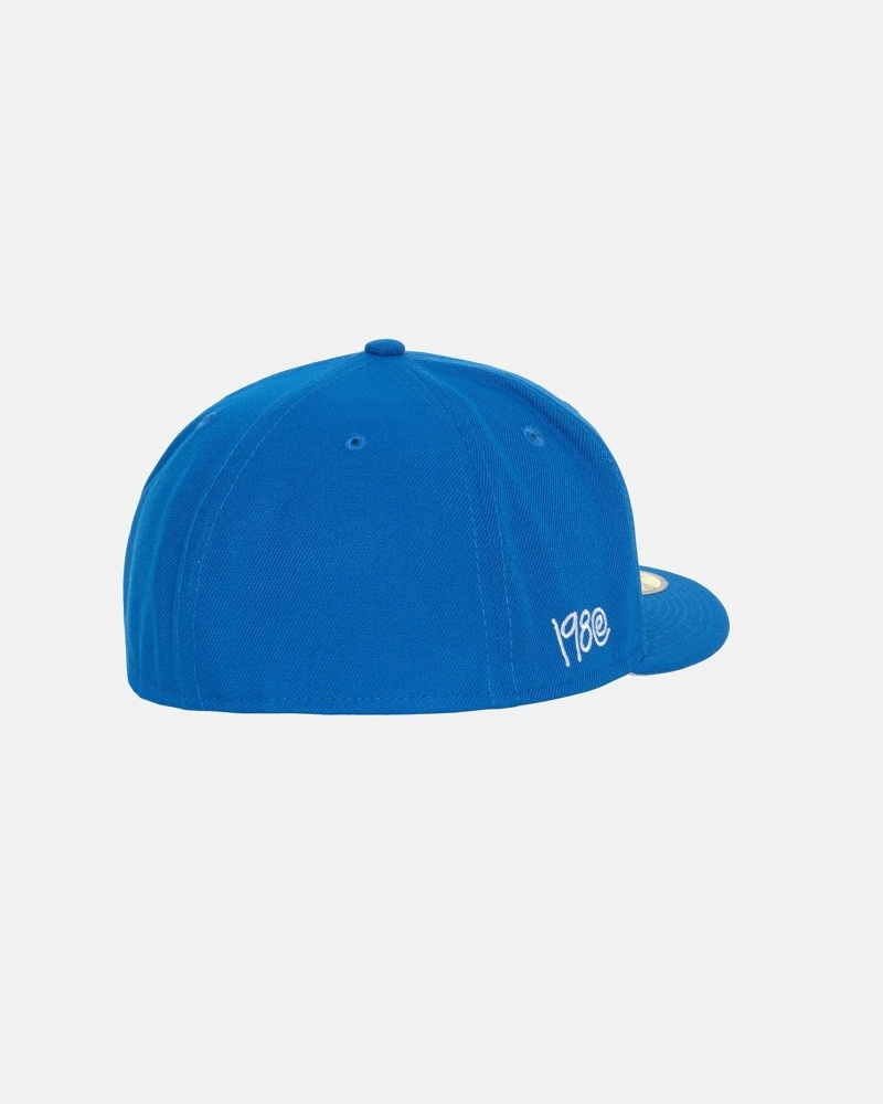 Stüssy Curly S 59Fifty New Era Kappen Herren Blau | PGKHJ-3479