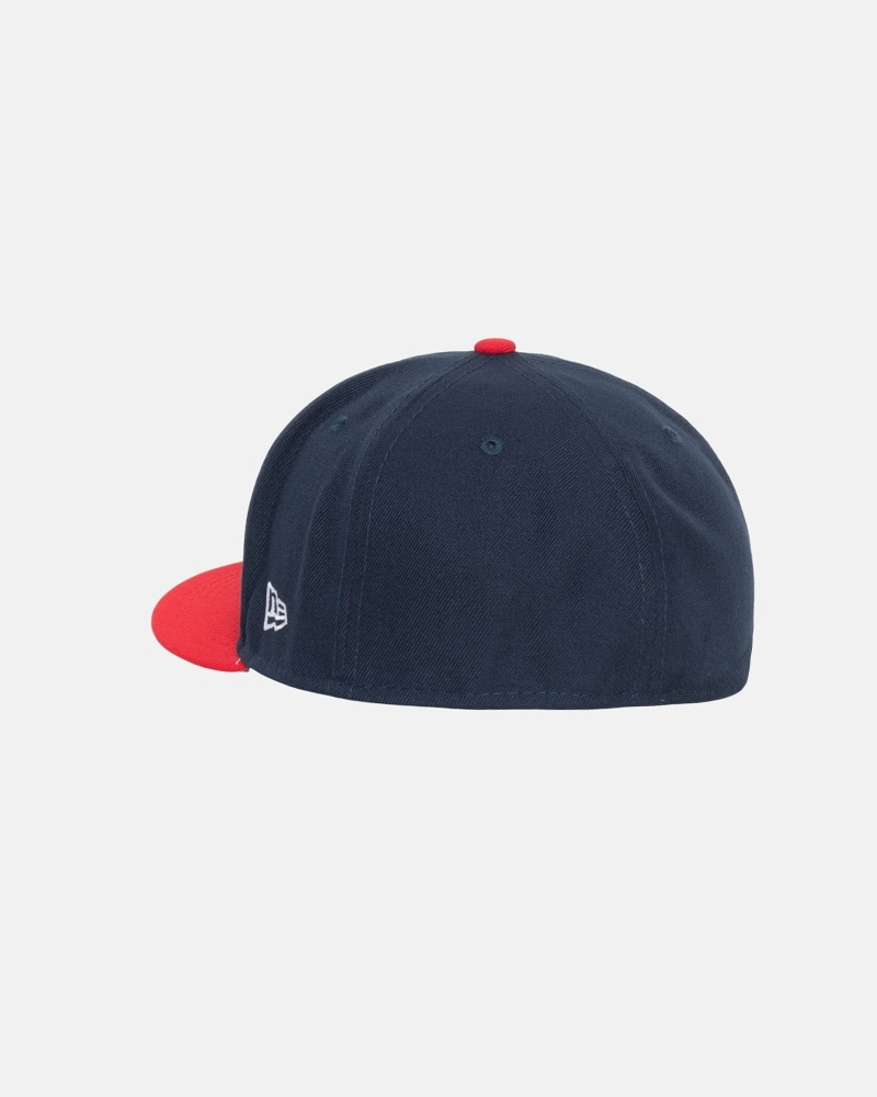 Stüssy Curly S 59Fifty New Era Kappen Herren Rot | QJDNA-3645