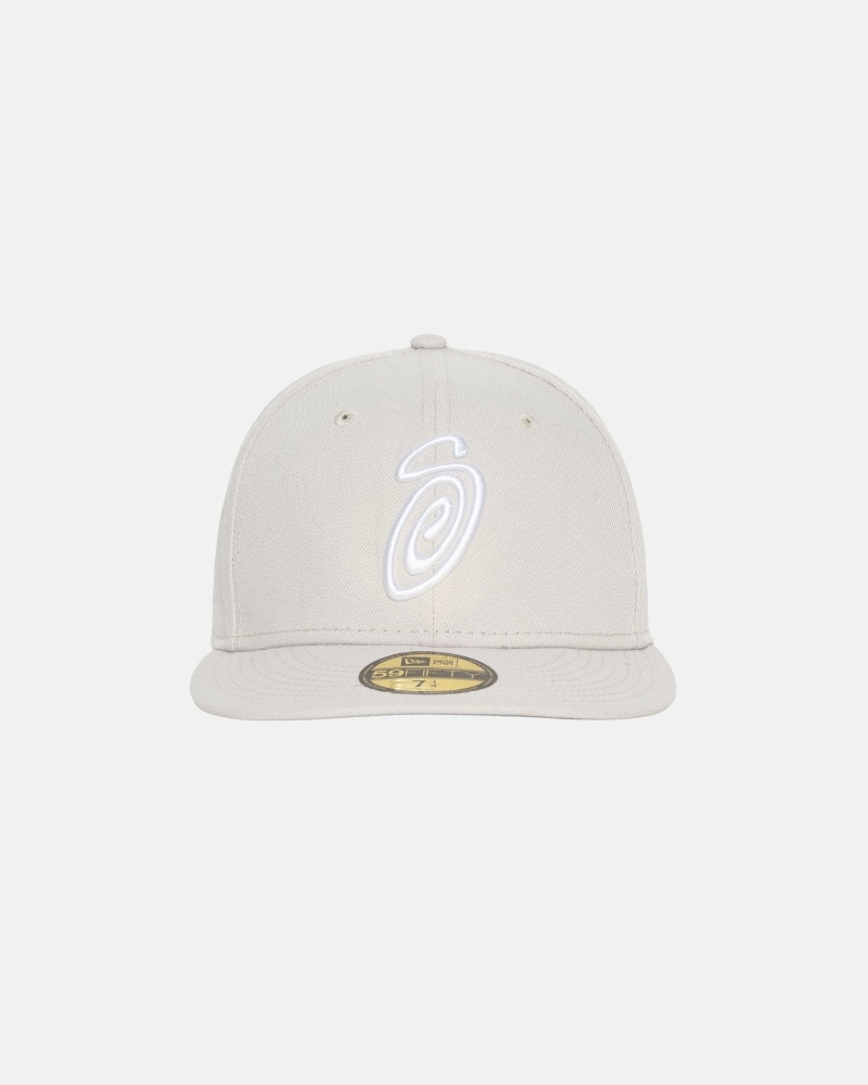 Stüssy Curly S 59Fifty New Era Kappen Herren Beige | ALTIC-4132