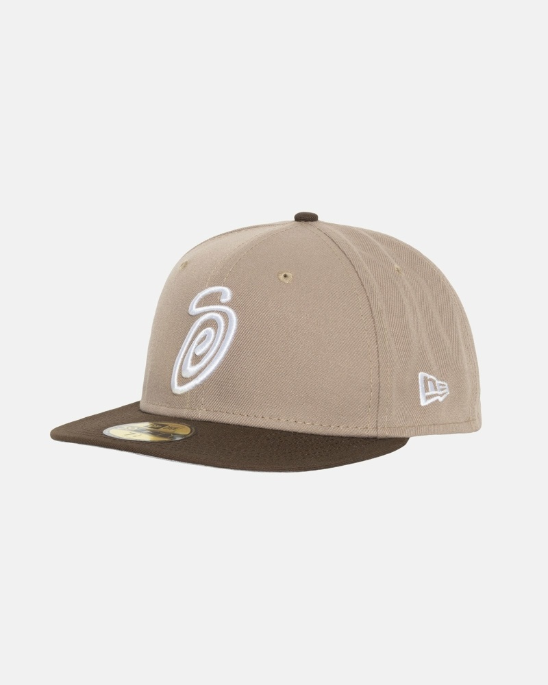 Stüssy Curly S 59Fifty New Era Kappen Herren Braun | RNMCT-1639