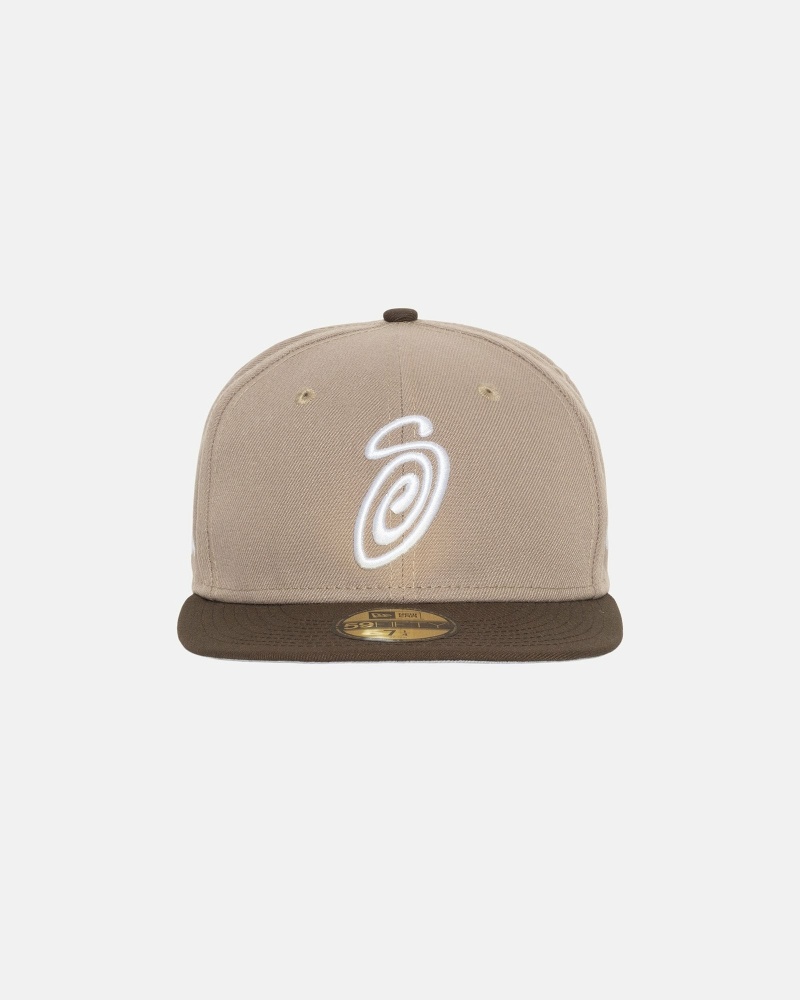 Stüssy Curly S 59Fifty New Era Kappen Herren Braun | RNMCT-1639