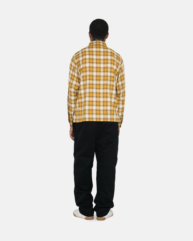 Stüssy Eddie Plaid Zip Oberteile Herren Senfgelb | XIHZA-5910