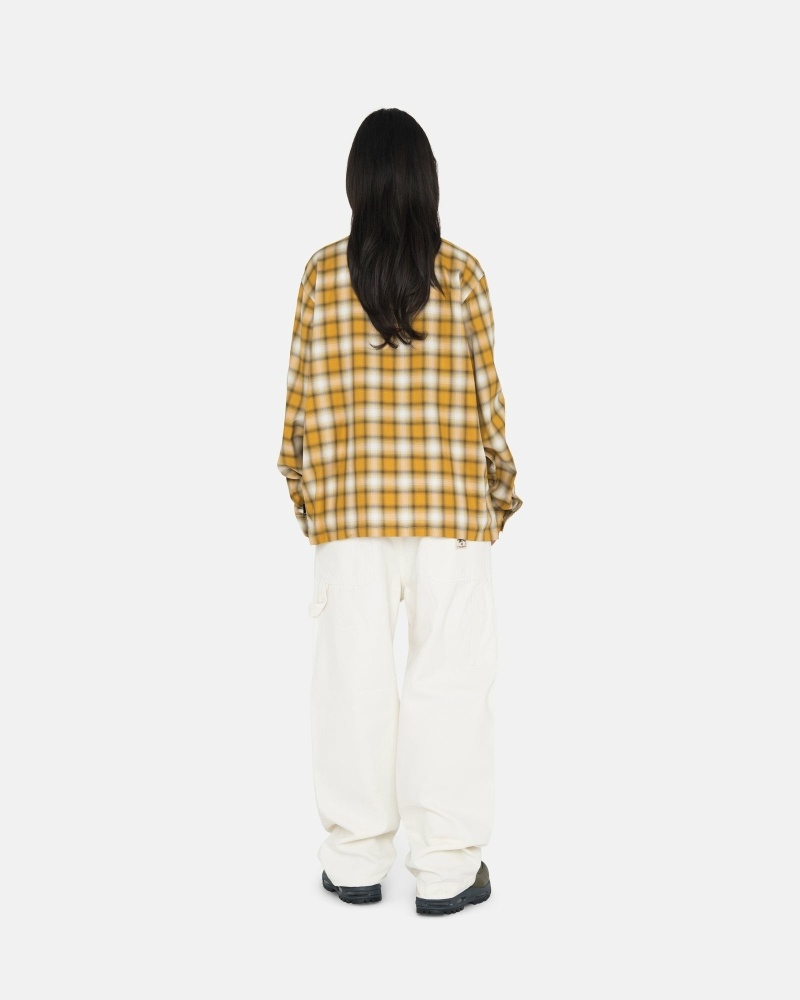 Stüssy Eddie Plaid Zip Oberteile Herren Senfgelb | XIHZA-5910