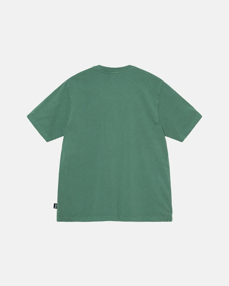 Stüssy Heavyweight Pigment Dyed Crew Oberteile Herren Tiefesgrün | FTUXZ-1837