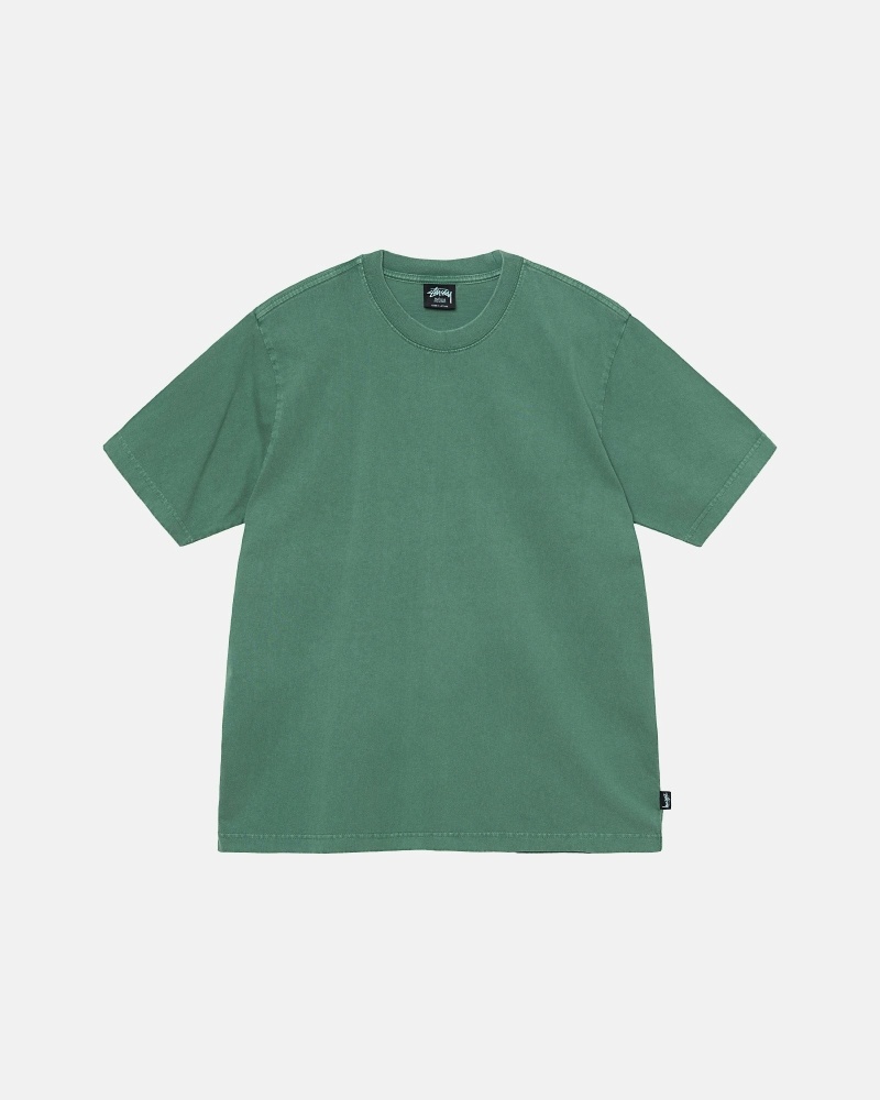 Stüssy Heavyweight Pigment Dyed Crew Oberteile Herren Tiefesgrün | FTUXZ-1837