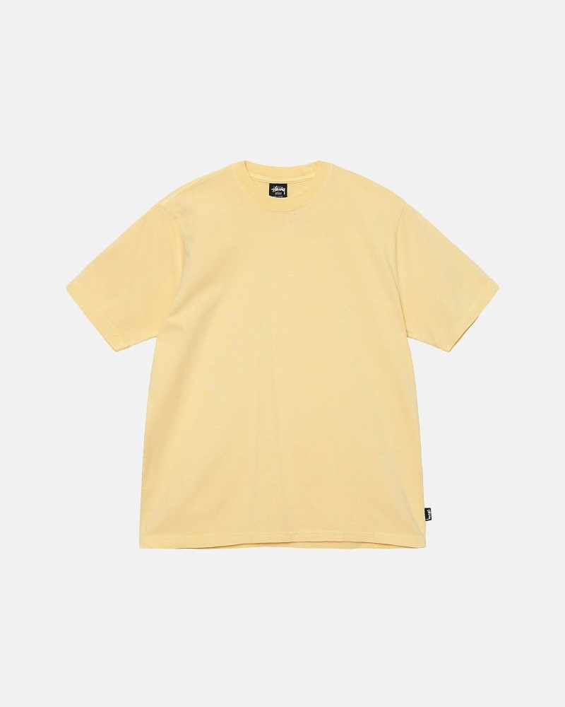 Stüssy Heavyweight Pigment Dyed Crew Oberteile Herren Gelb | JUCBE-5673