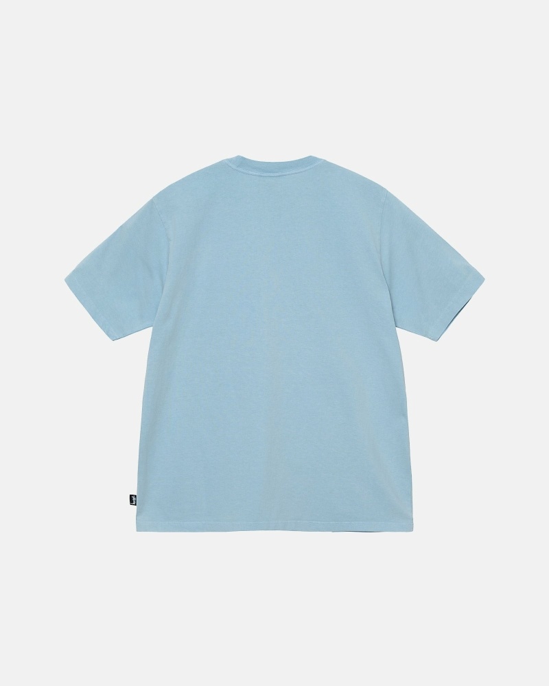 Stüssy Heavyweight Pigment Dyed Crew Oberteile Herren Blau | OAETP-4750