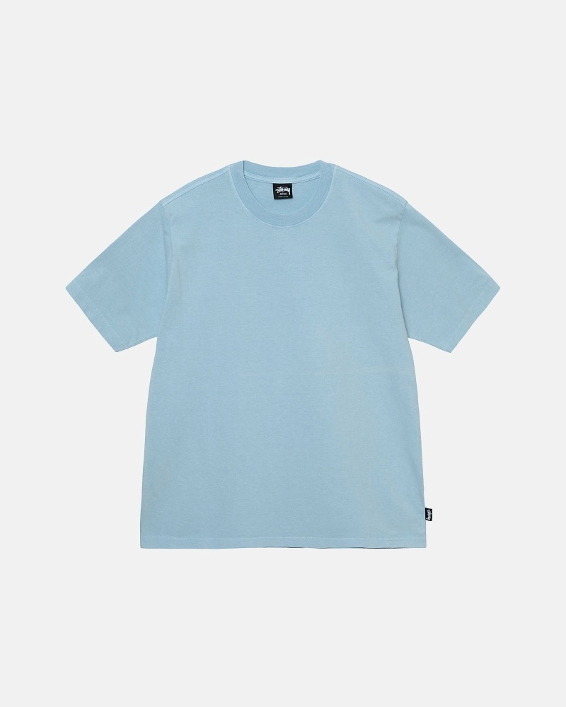 Stüssy Heavyweight Pigment Dyed Crew Oberteile Herren Blau | OAETP-4750