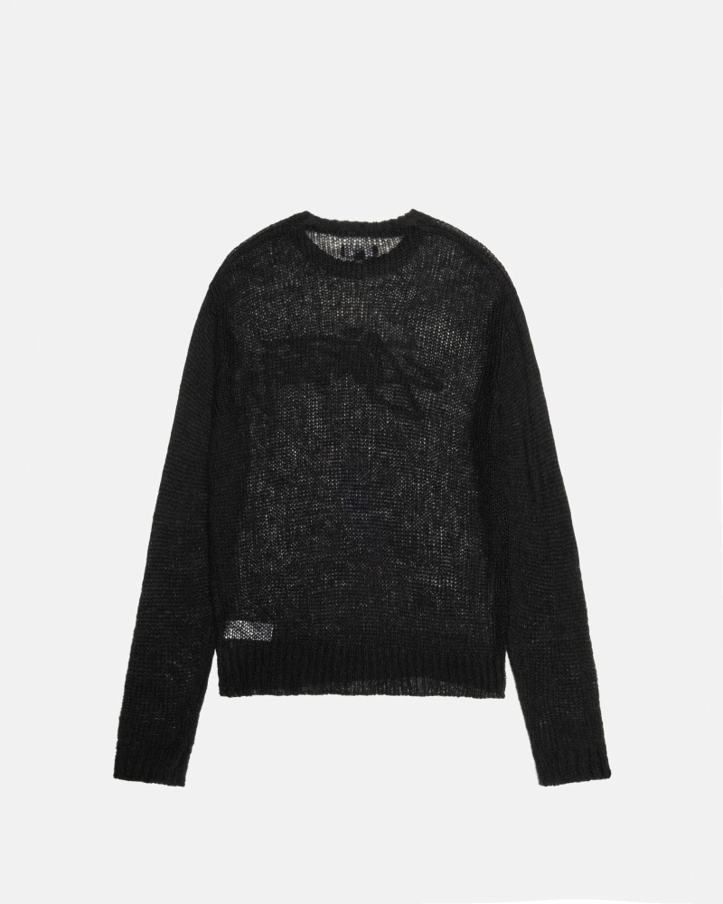 Stüssy Loose Knit Logo Pullover Herren Schwarz | NFLBP-5621