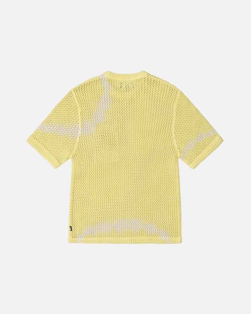 Stüssy O'Dyed Heavyweight Mesh Crew Oberteile Herren Gelb | YBAPU-1984