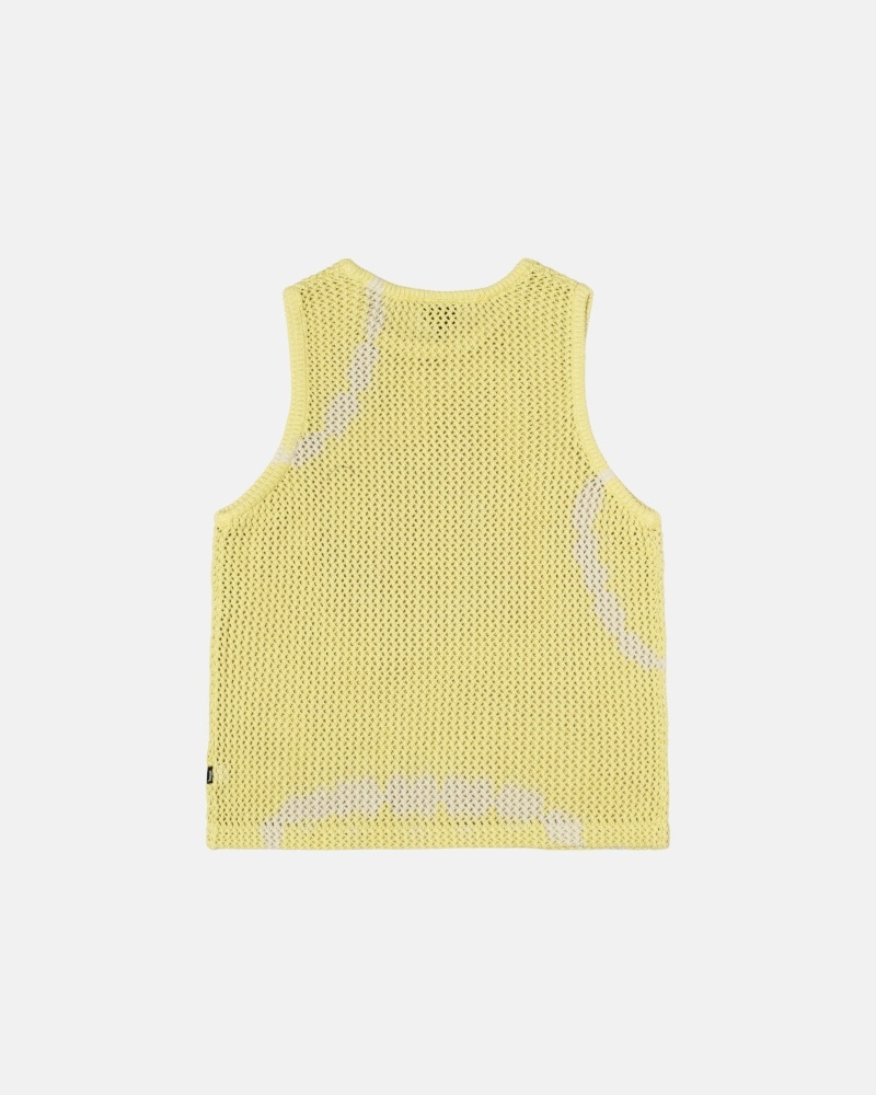 Stüssy O'Dyed Heavyweight Mesh Tank Oberteile Herren Gelb | XQFCL-3975