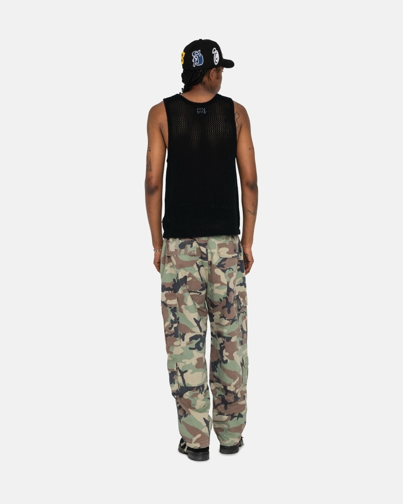 Stüssy O'Dyed Heavyweight Mesh Tank Oberteile Herren Schwarz | SUNWA-6312