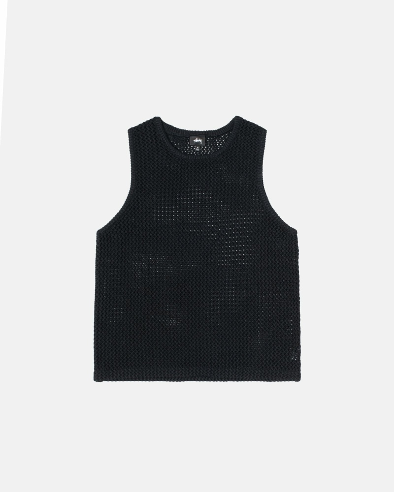 Stüssy O\'Dyed Heavyweight Mesh Tank Oberteile Herren Schwarz | SUNWA-6312