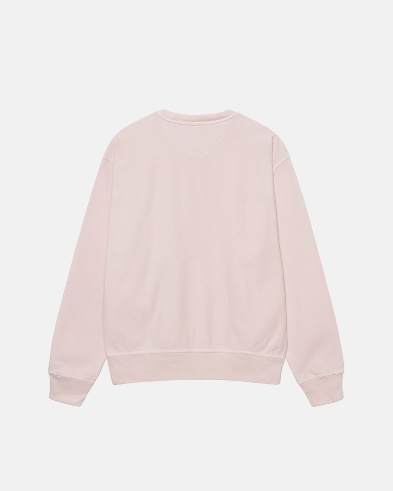 Stüssy Overdyed Stock Logo Crew Hoodie Herren Rosa | KFZYP-9248