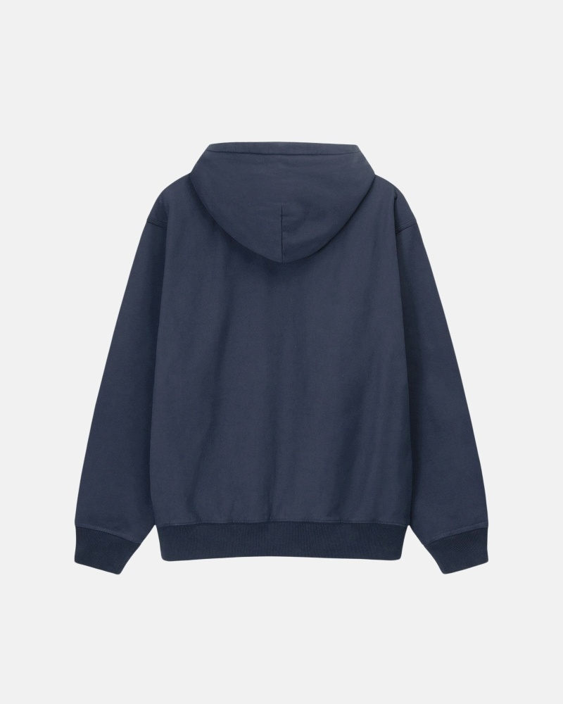 Stüssy Overdyed Stock Logo Hoodie Herren Navy | HKNXV-6487