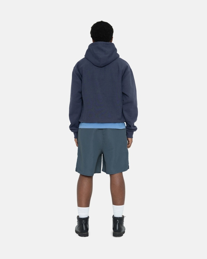 Stüssy Overdyed Stock Logo Hoodie Herren Navy | HKNXV-6487