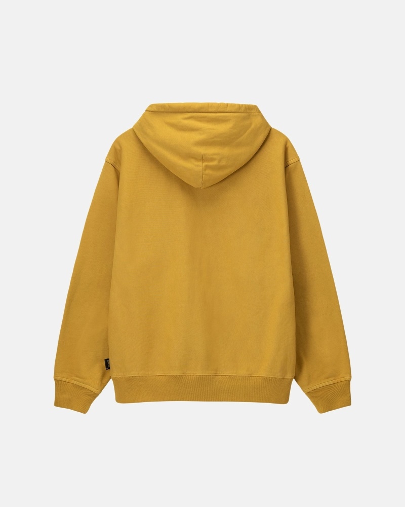 Stüssy Pigment Dyed Fleece Hoodie Herren Gold | ATLVG-8475