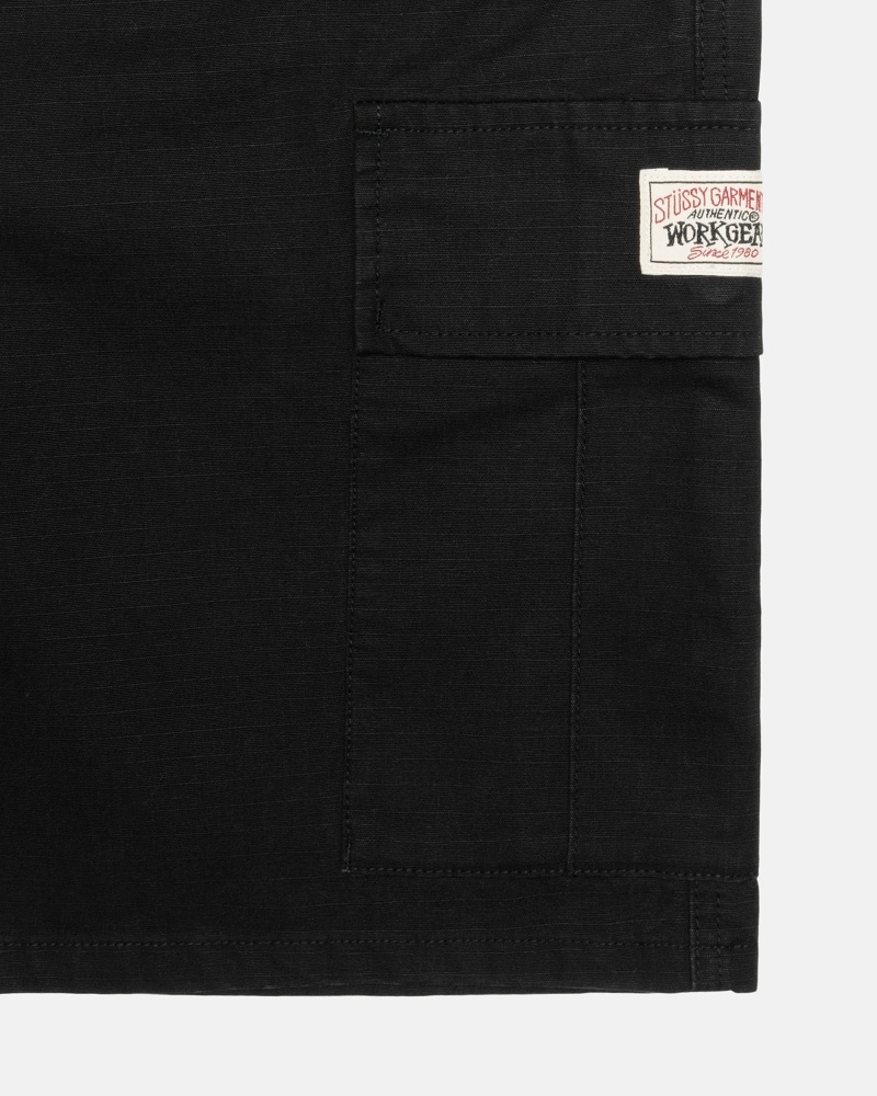 Stüssy Ripstop Cargo Kurze Hose Herren Schwarz | GOYZK-0761