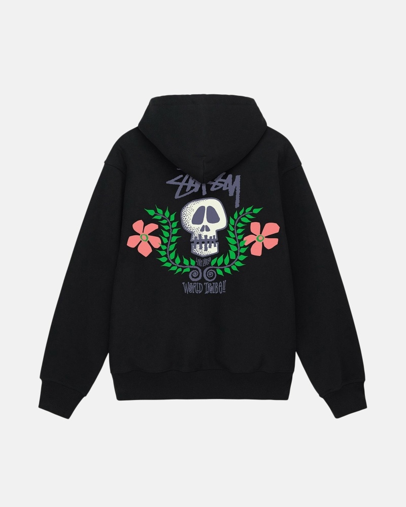 Stüssy Skull Crest Hoodie Herren Schwarz | OMSQI-8751