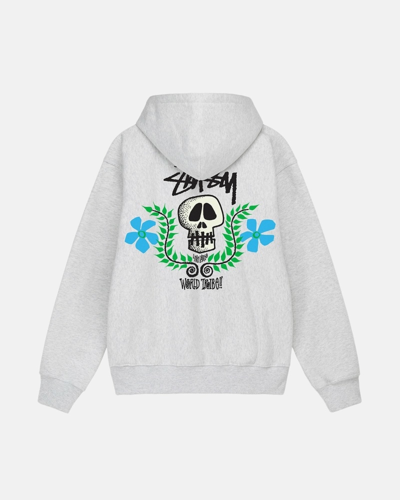 Stüssy Skull Crest Zip Hoodie Herren Schwarz | XFDBT-5368