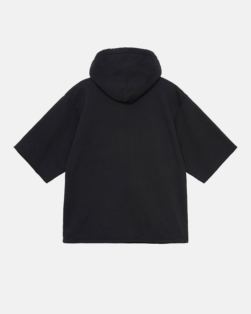 Stüssy Ss Boxy Cropped Hoodie Herren Schwarz | FONGP-2768