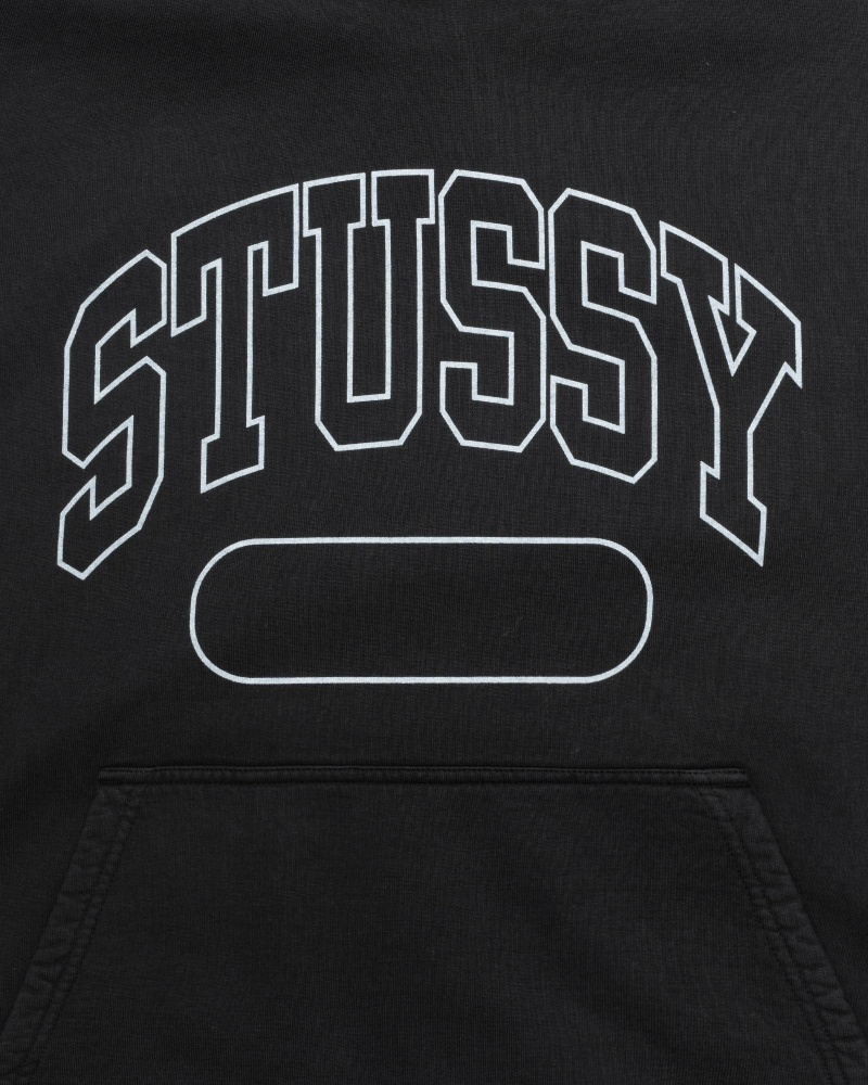 Stüssy Ss Boxy Cropped Hoodie Herren Schwarz | FONGP-2768