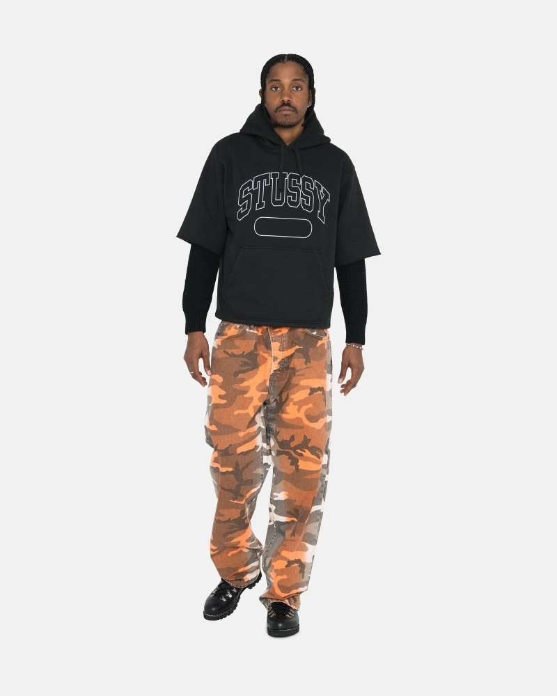 Stüssy Ss Boxy Cropped Hoodie Herren Schwarz | FONGP-2768